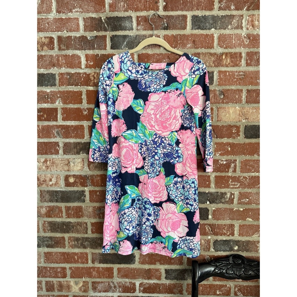 Lilly Pulitzer OPHELIA SWING DRESS  High Tide Navy Hey Hey‎ Bouquet XXS